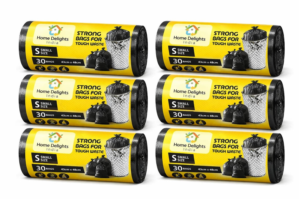 Home Delights India Garbage Bags 17*19 Inches Small 180 Bags 6 Rolls