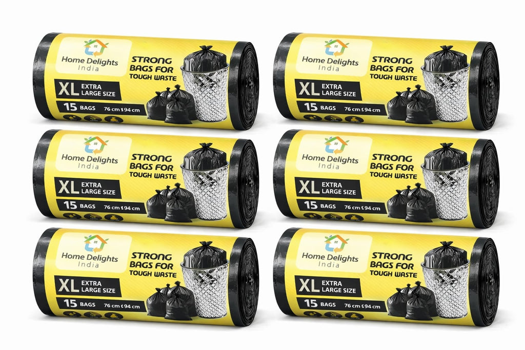 Home Delights India Garbage Bags 32*37 Inches Small 90 Bags 6 Rolls
