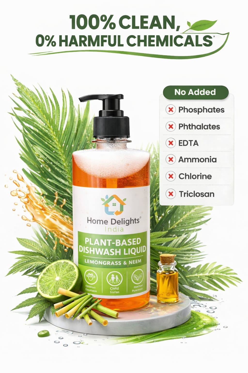 Natural Dishwash Liquid - Lemongrass- 500ml